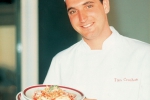 Tim Creehan in younger days posing with a creation