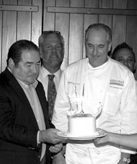Emeril Lagasse and Tim Creehan during Emeril's birthday at Tim's restaurant - Biography